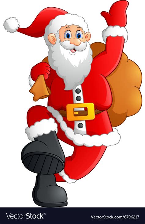 Jolly Father Christmas Cartoon Royalty Free Vector Image
