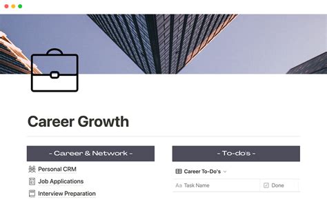 Career growth hub | Notion Template