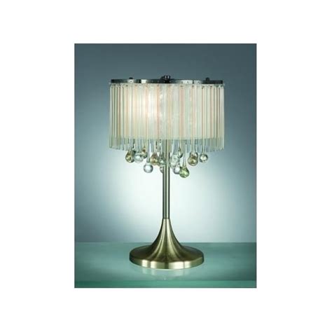 3 Light Table Lamp In Bronze And Clear Crystal Glass Finish N19102
