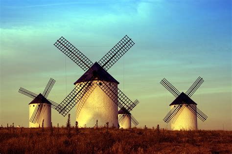 Four Brown And White Windmills Hd Wallpaper Wallpaper Flare