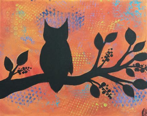 Angela Anderson Art Blog Owl Silhouette Paintings Kids Art Class