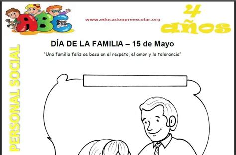 Fichas Del Día De La Familia Para Niños De 4 Años — Educación Preescolar