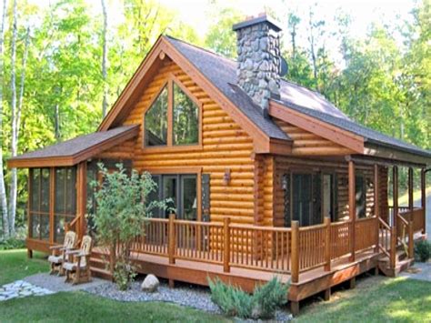 Exterio Log Cabin Pictures With Wrap Around Front Porch — Randolph