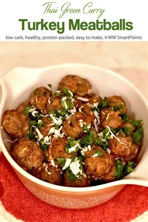 This version uses lean ground turkey in place of ground beef. Low Calorie Green Curry Turkey Meatballs | Recipe | Food recipes, Turkey meatballs, Cooking recipes