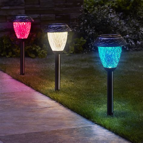 Customizable Color Solar Garden Lights Hammacher Schlemmer