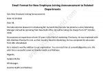 email format   employee joining announcement  related departments
