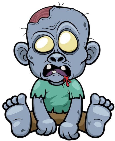 Zombie De Dibujos Animados Vector Premium