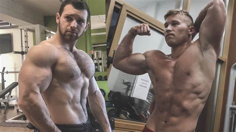 Two Russian Muscle Monsters Training And Flexing Together Youtube