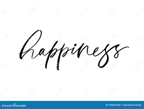 Happiness Word Vector Lettering Brush Calligraphy Stock Vector