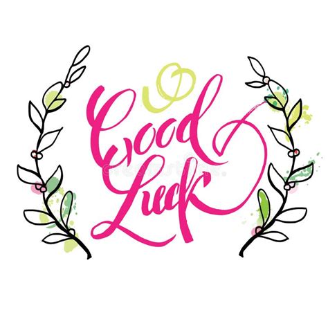 Good Luck Unique Hand Written Calligraphy Vector Illustration Stock Vector Illustration Of