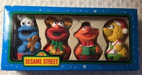 Sesame Street Jim Henson Muppets Kurt Adler Ornament Set 4 Christmas