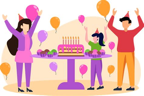 Best Premium Celebrating Birthday Party Illustration Download In Png