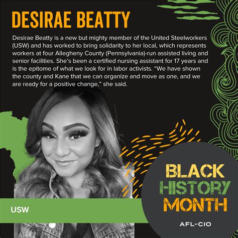 Black History Month Profiles Desirae Beatty Afl Cio