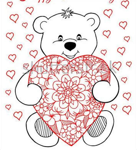 Bear Heart Coloring Pages - Coloring Pages
