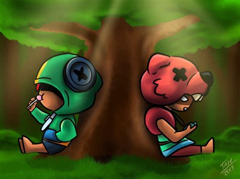 Just A Random Leon And Nita Art Brawlstars