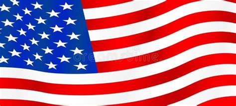 Beautiful Usa United States Of America Flag Waving Vector Illustration