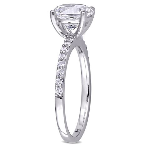 Julianna B 10k White Gold Created White Sapphire Solitaire Ring Charm