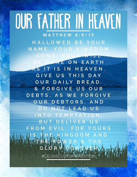 our father in heaven kingdom come matthew 6 new king james version perfect love god first