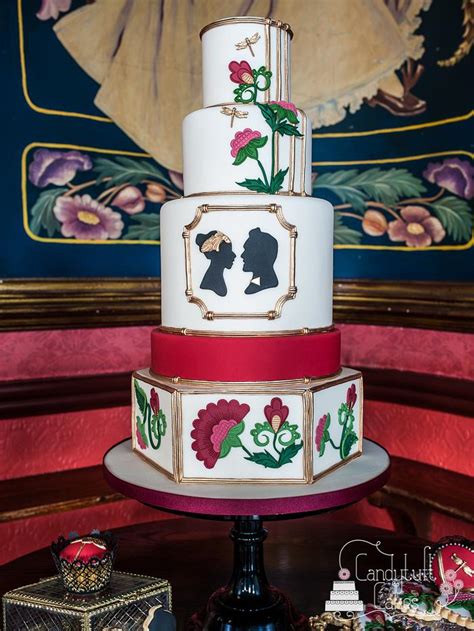 Art Nouveaudeco Style Wedding Cake With Matching Cakesdecor