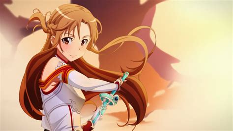 Anime Orange Hair Sword Art Online Yuuki Asuna 1920x1080