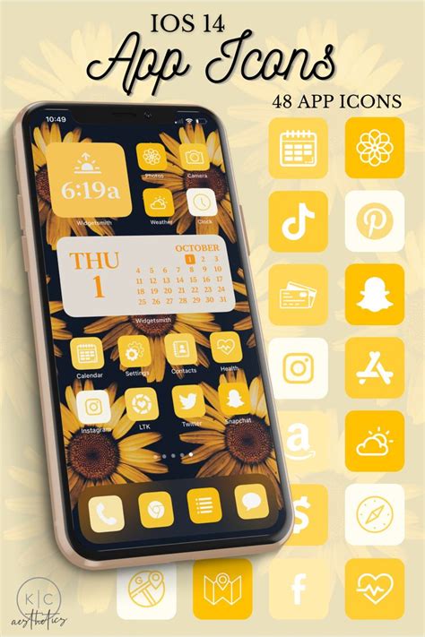 Yellow App Icons Aesthetic Free