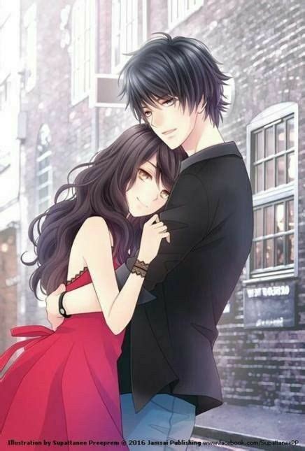 Cuddling Romantic Cute Anime Couple Wallpaper