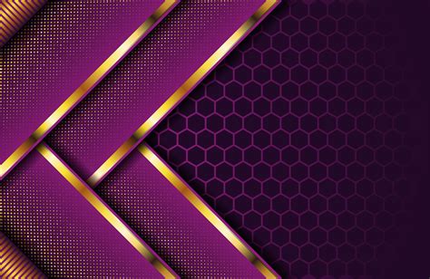 Purple Purple Background Hexagon Digital Art Gold Texture