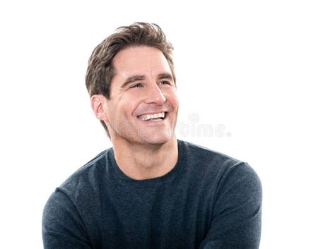 Mature Handsome Man Laughing Portrait Stock Image Image Of Casual