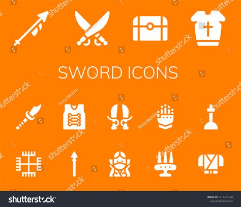Sword Icon Set 14 Filled Sword Stock Vector Royalty Free 1613217508