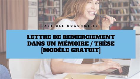 Lettre De Remerciement Dans Un Mémoire Thèse Modèle Gratuit