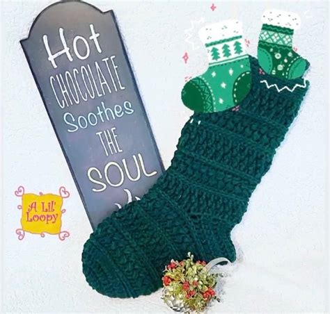 Cozy Cabin Christmas Stocking Pattern Diy Crochet Handmade Etsy