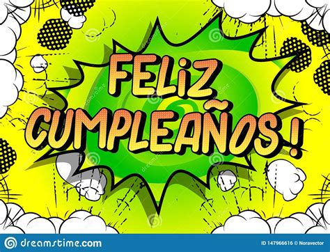 Feliz Cumpleanos Happy Birthday In Spanish Stock Illustration