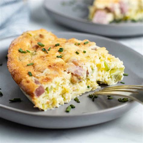 Crustless Ham And Cheese Quiche With Leeks Sass And Salt