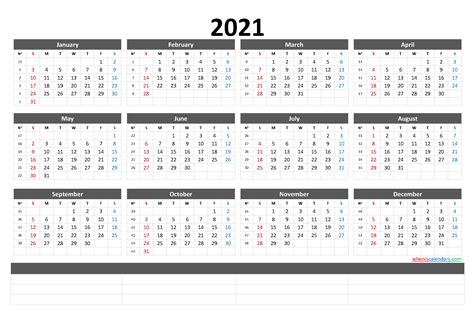 Add your notes, official holidays before you print. 12 Month Calendar Printable 2021 (6 Templates) - Free 2020 and 2021 Calendar Printable Monthly ...