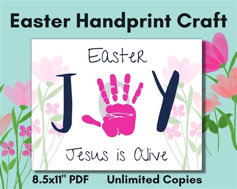 Easter Handprint Craft Jesus Is Alive Craft Kids Handprint Etsy