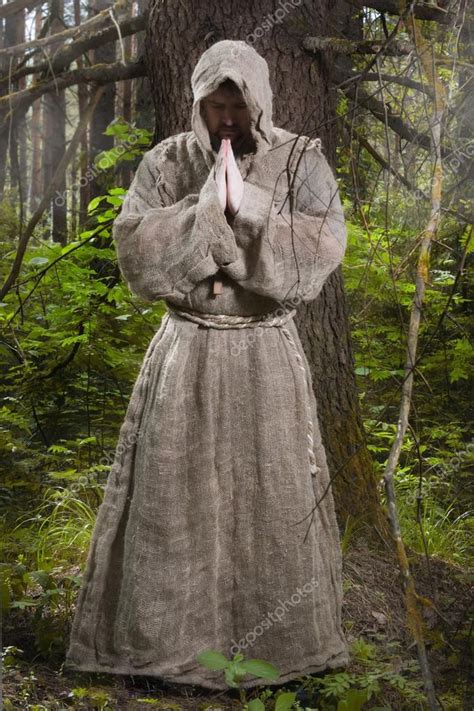 Monk In The Misty Forest Stock Photo By ©demian 54227725