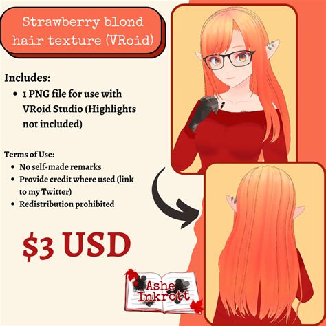Strawberry Blond Custom Hair Texture Vroid Ashe Inkrotts Ko Fi Shop Ko Fi ️ Where