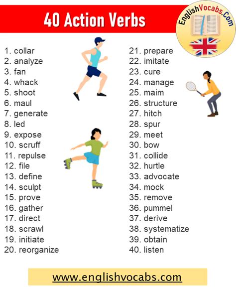 Ten Examples Of Action Verbs Imagesee