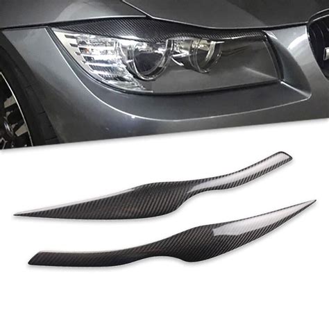 Eyelid Eyebrow Eye Lid Brow Headlight Carbon Fiber For Bmw E90 E91 4dr