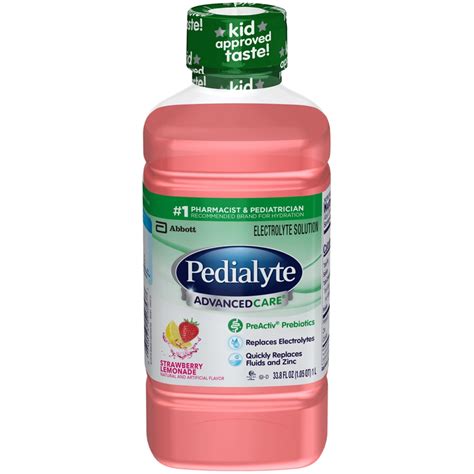 Pedialyte Advanced Care Strawberry Lemonade Electrolyte Solution Drink
