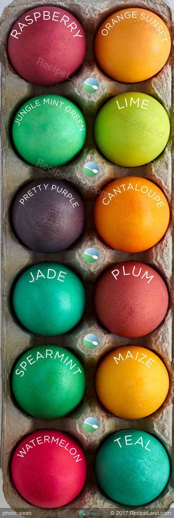 Easter Egg Dye With Color Chart Recipe