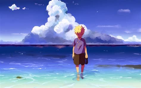 Uzumaki Naruto Sea Anime Boys Clouds Wallpapers Hd