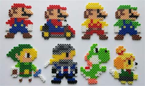 Super Mario Maker Costumes Perler Beads By Kamikazekeeg Perler Bead Art Perler Bead Mario