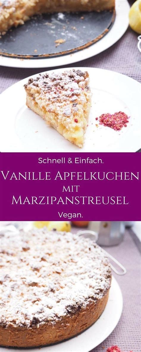 Ich gebe den kuchen dann bei ca. Veganer Apfel Vanille Kuchen mit Marzipan Streuseln ...