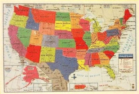 Large Wall Map Of The United States Map Of The United States