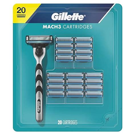 gillette mach3 men s razor blades 20 ct beauty and personal care