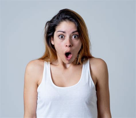 Happy Young Attractive Woman Shocked With Surprised Funny Face Human