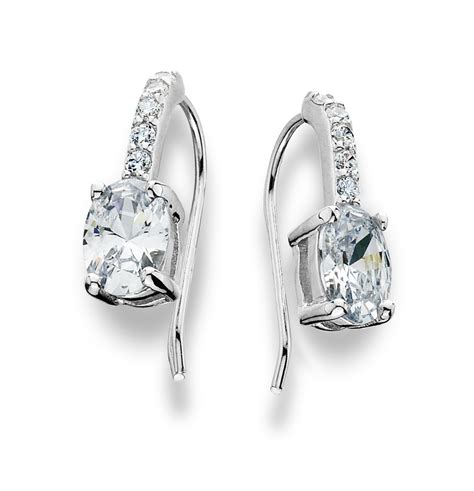 Sterling Silver Cubic Zirconia Drop Earrings