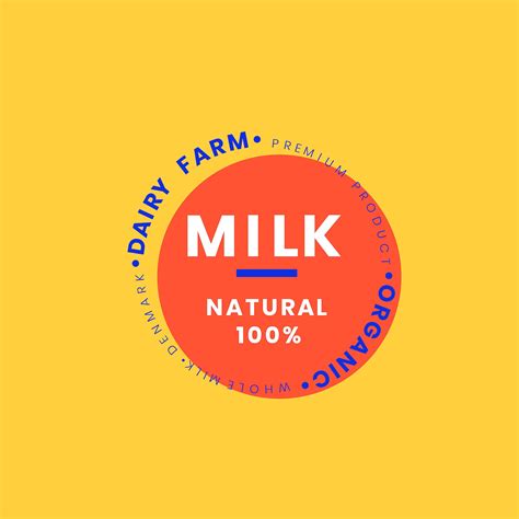 Dairy Farm Milk Logo Badge Design Free Stock Vector 464116