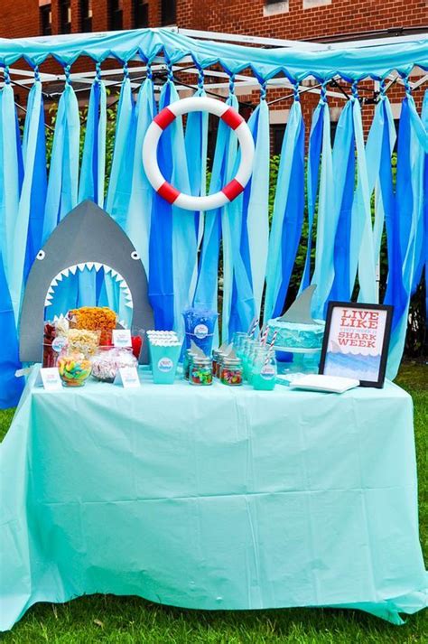 Swim on over for great discounts on dolphin friends party supplies! Shark Party Ideas | Summer party themes, Dolphin party ...